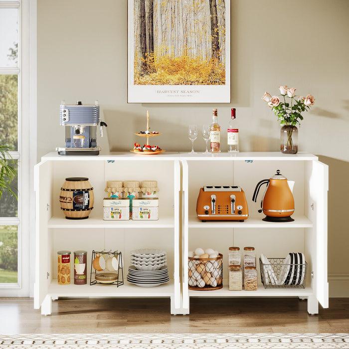 59" Sideboard Buffet, Kitchen Storage Cabinet Console Table with Mirror Doors Tribesigns