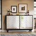 59" Sideboard Buffet, Modern Credenzas Storage Cabinet with 4 Acrylic Mirror Doors Tribesigns