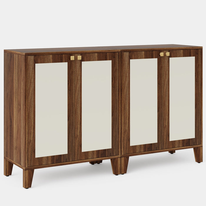 59" Sideboard Buffet, Wood Credenza Storage Cabinet with Adjustable Shelves Tribesigns