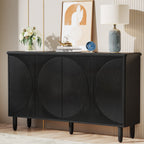 59.4" Sideboard Buffet, White Credenza Storage Cabinet with Doors Tribesigns