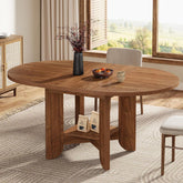 59" Dining Table for 4-6, Modern Oval Kitchen Table with Storage Shelf 3