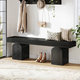 59" Entryway Bench, Long Shoe Bench with Arched Bases 3