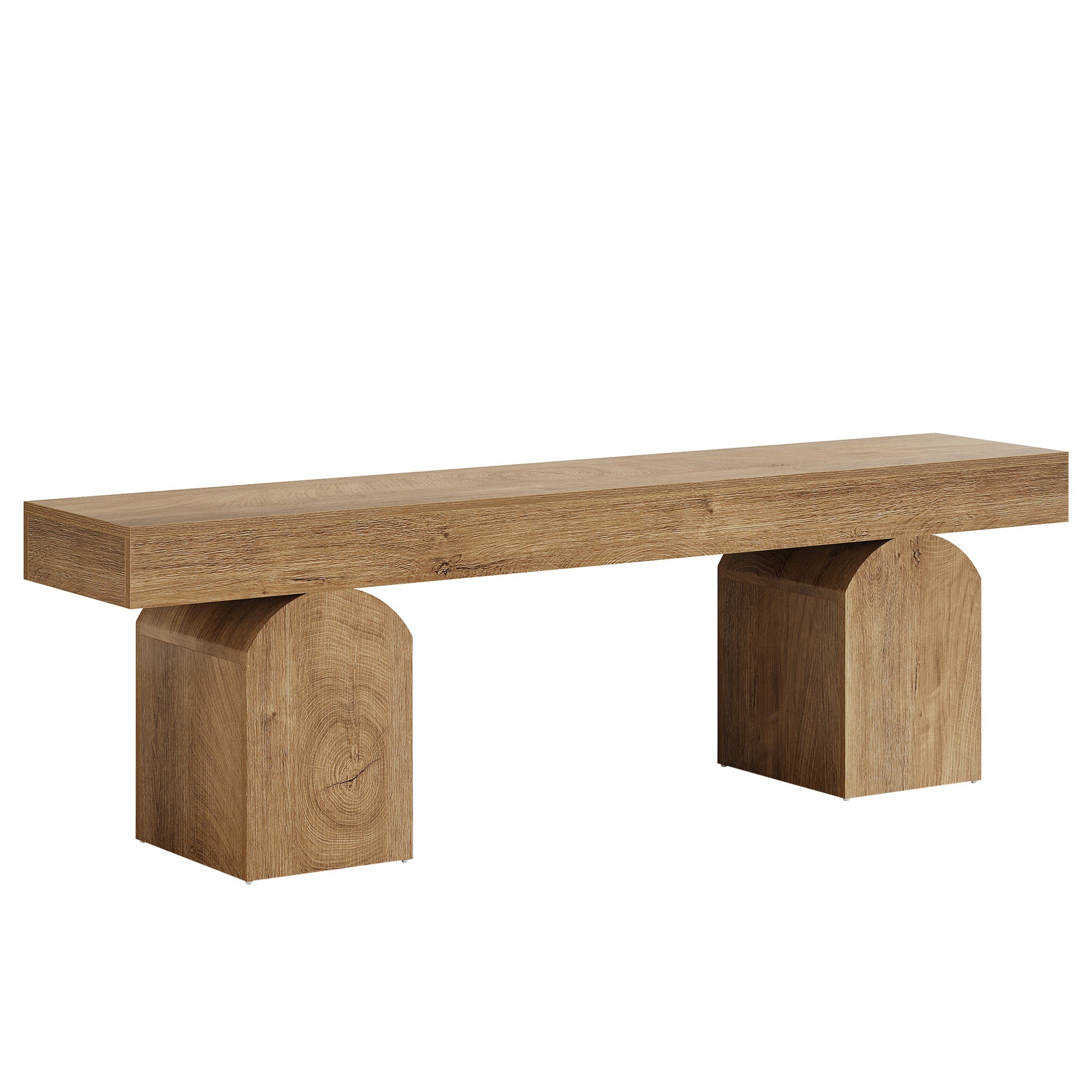 59" Entryway Bench, Long Shoe Bench with Arched Bases for Entry Way