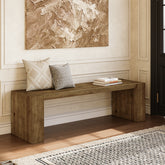 59" Entryway Bench, Solid Wood Bench Seat TV Stand with Sturdy Frame 3