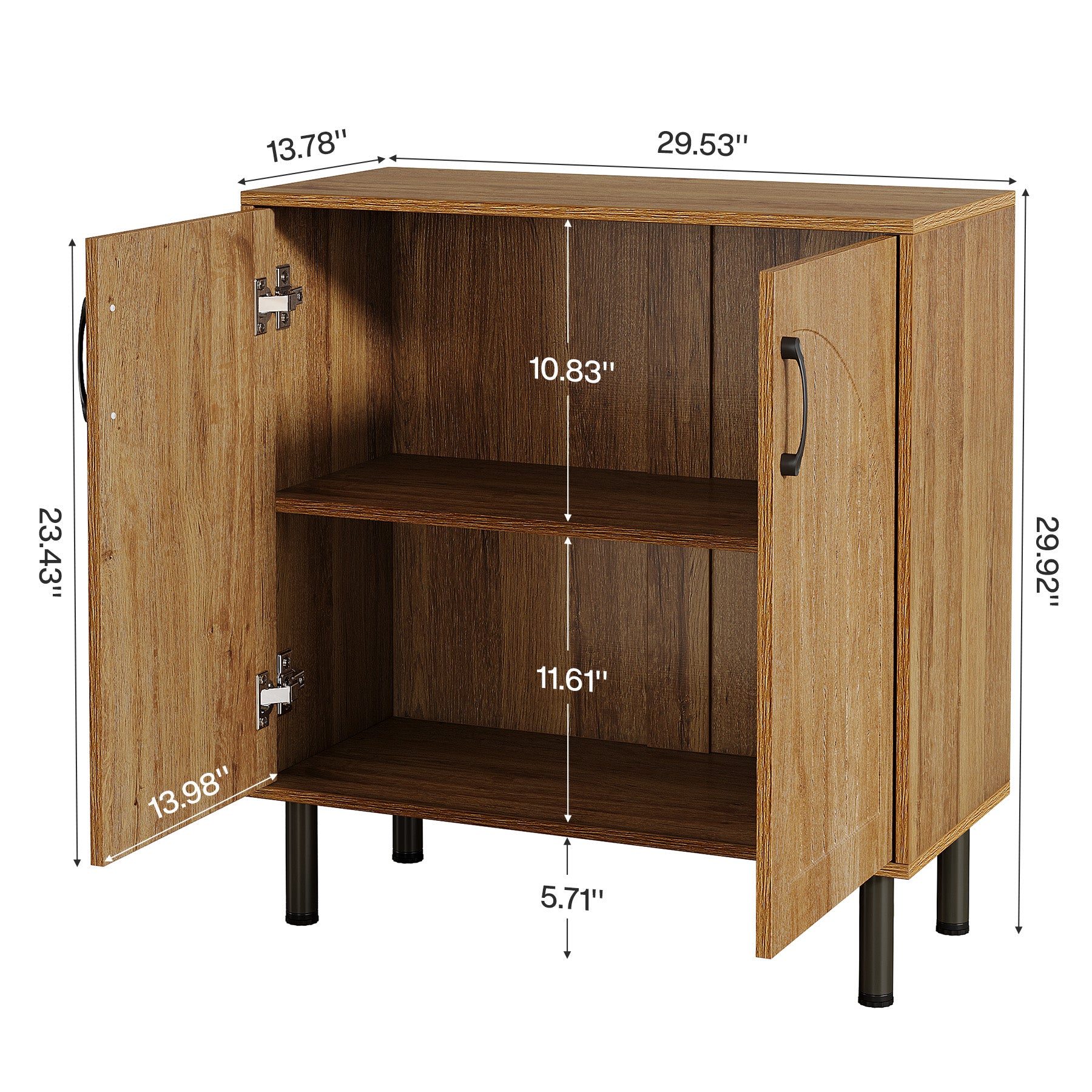 59" Sideboard Buffet, Farmhouse Kitchen Storage Cabinet Set of 2 with Adjustable Shelves