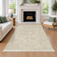 Boho Floral Washable Area Rug,Soft Non-Slip Low Pile Carpet for Living Room