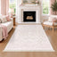 Boho Floral Washable Area Rug,Soft Non-Slip Low Pile Carpet for Living Room