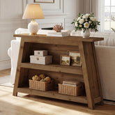 47" Solid Wood Console Table with Storage Shelves, 3-Tier Farmhouse Entryway & Sofa Table for Hallway 3