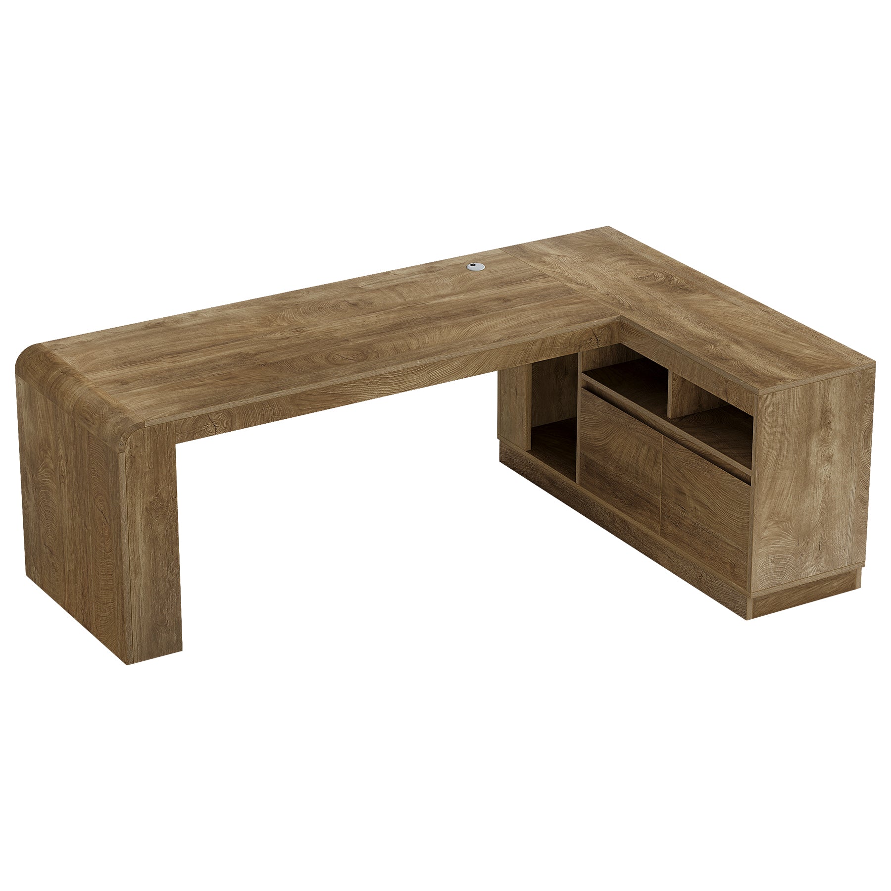 78.74" L-Shaped Executive Desk, Corner Computer  Desk with Storage Cabinet for Home Office