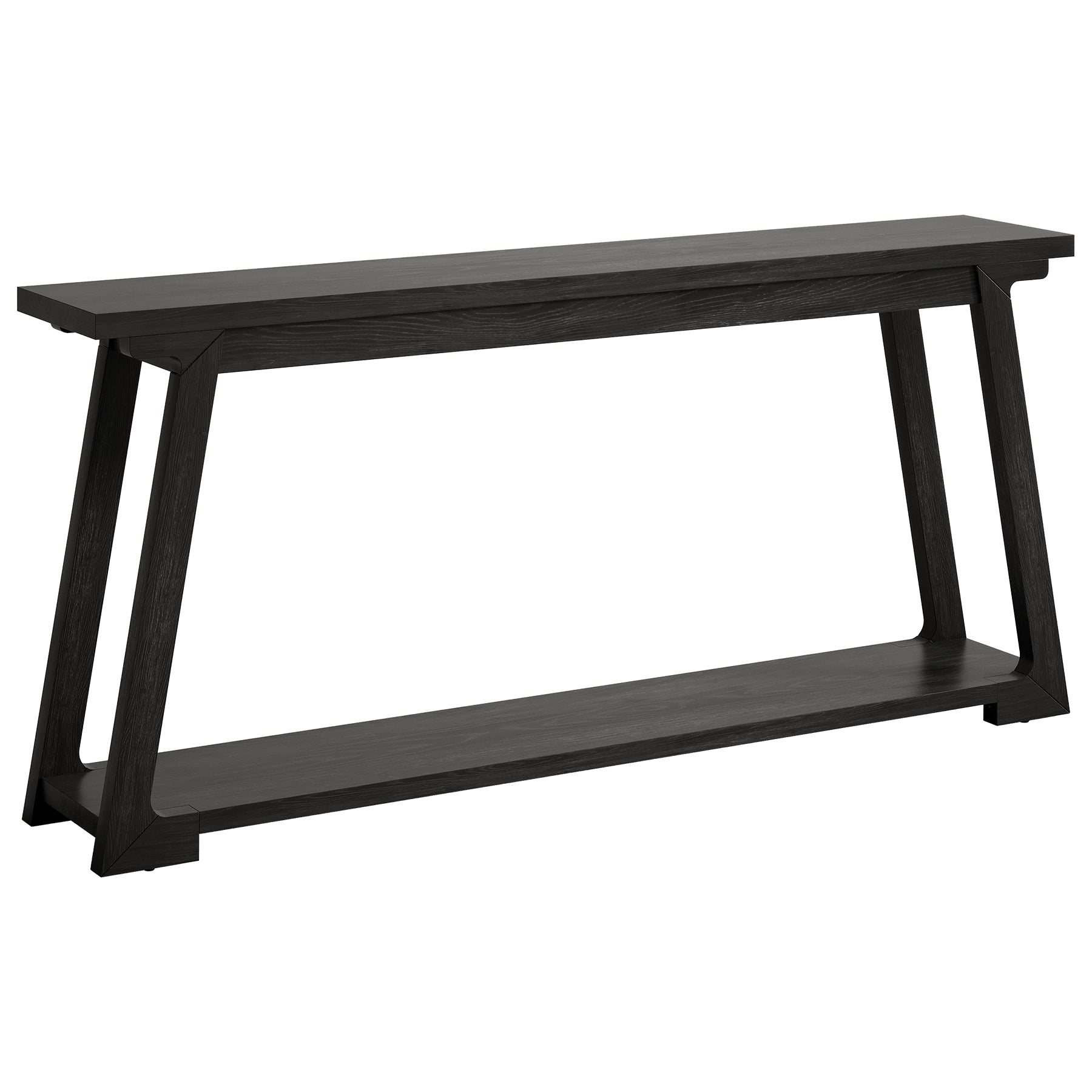 63" Console Table, Wood Sofa Table with 2-Tier Storage for Living Room