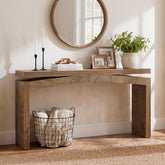 63" Farmhouse Console Table for Entryway, Engineered Wood Sofa Table 3
