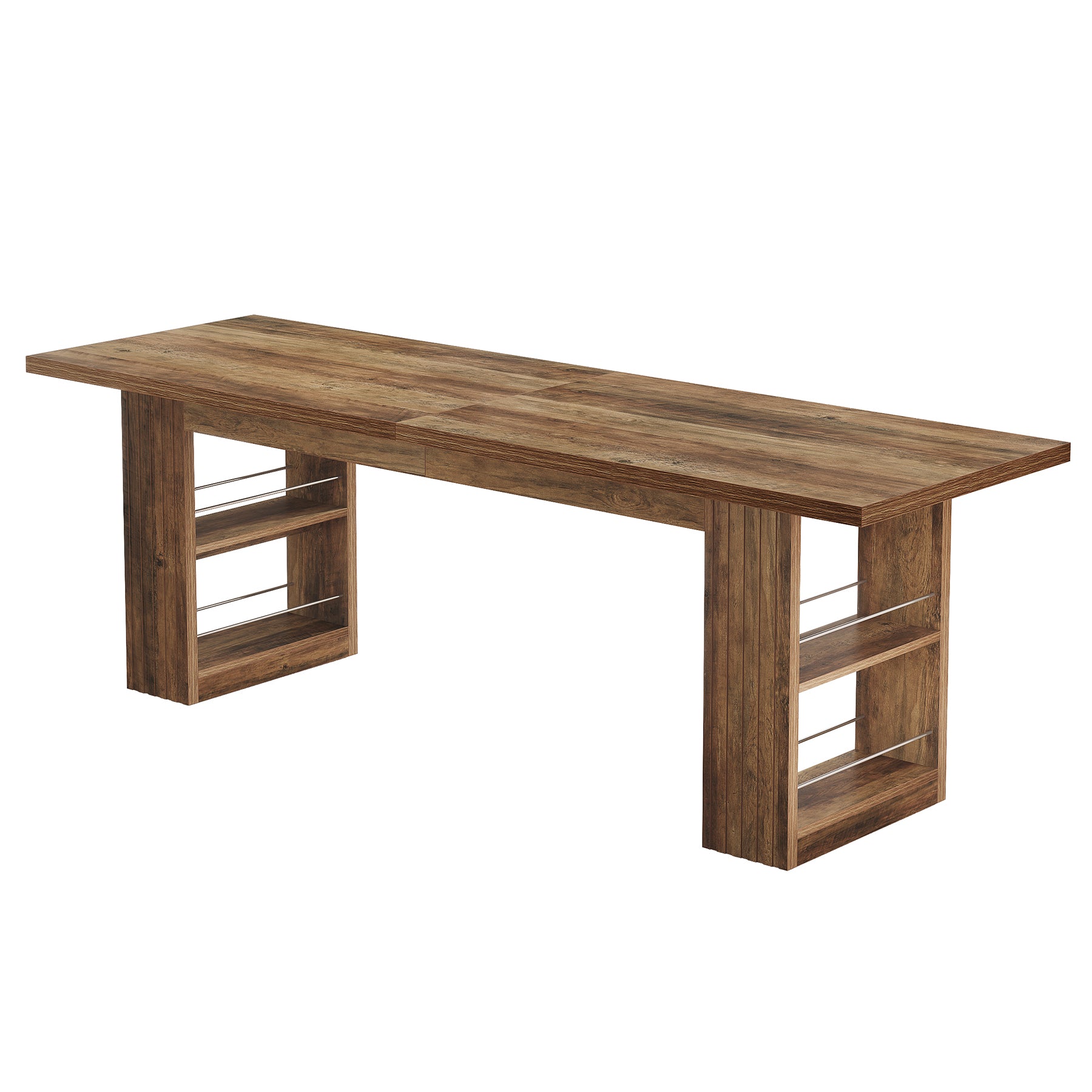 79" Extra Long Office Desk, Conference Table with Storage Shelves for Home Office