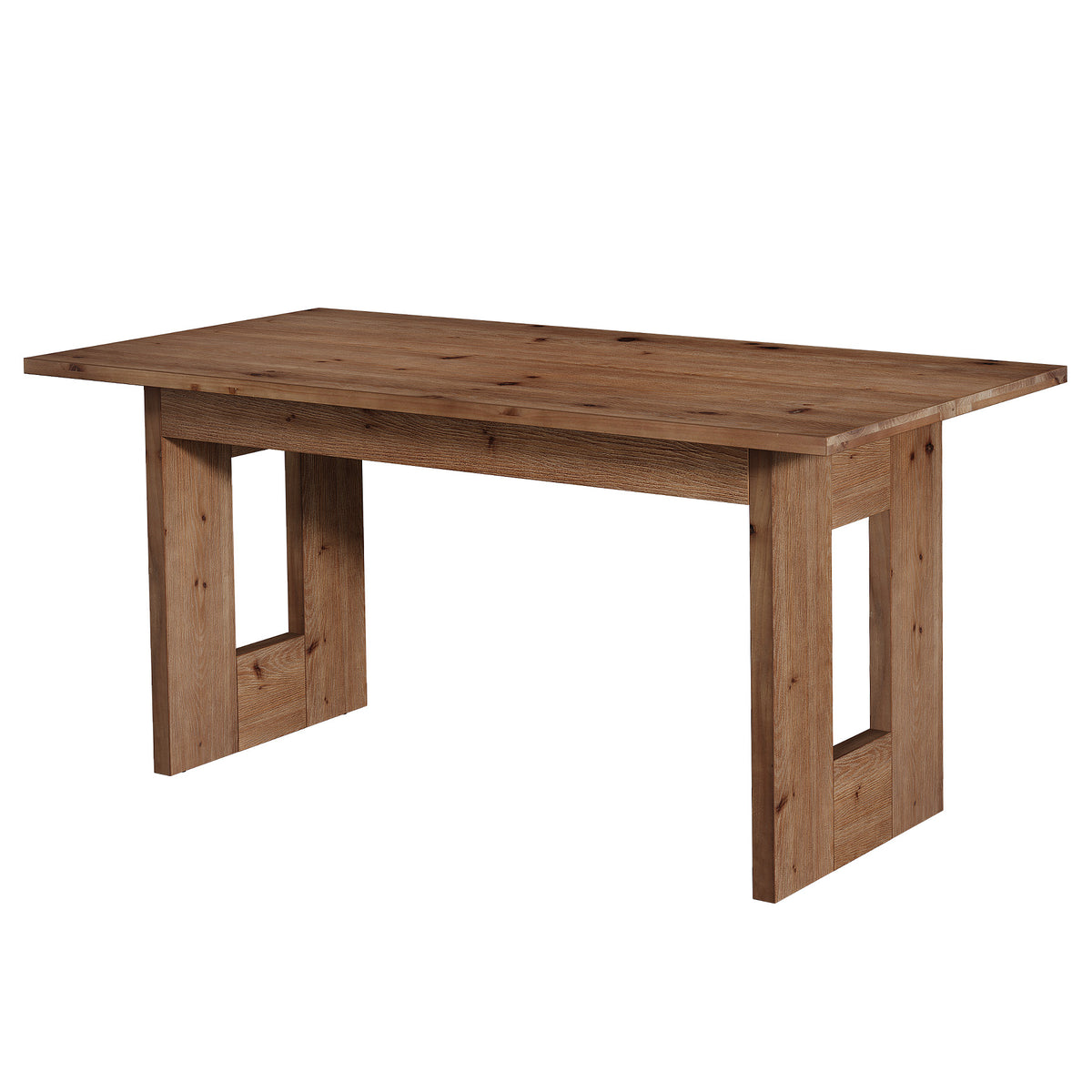 63" Rustic Solid Wood Computer Desk, Heavy Duty Writing Desk, Home Office Workstation