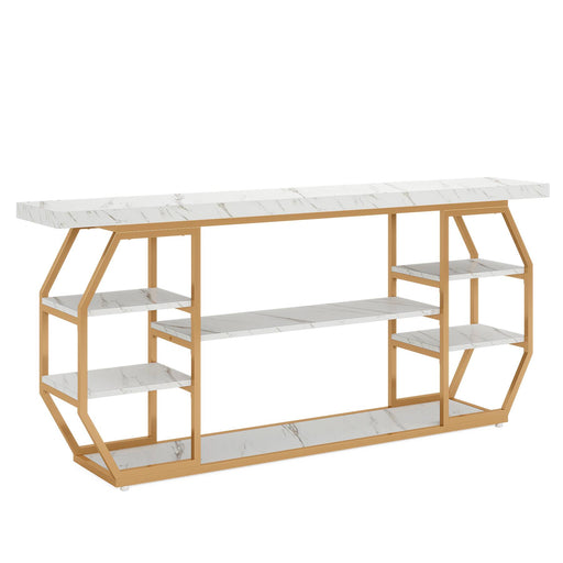 Console Table, 70.9" Entryway Sofa Table With Open Shelves Tribesigns