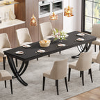 Rectangular Dining Table for 6-8, 78" Farmhouse Dinner Table with Metal Legs