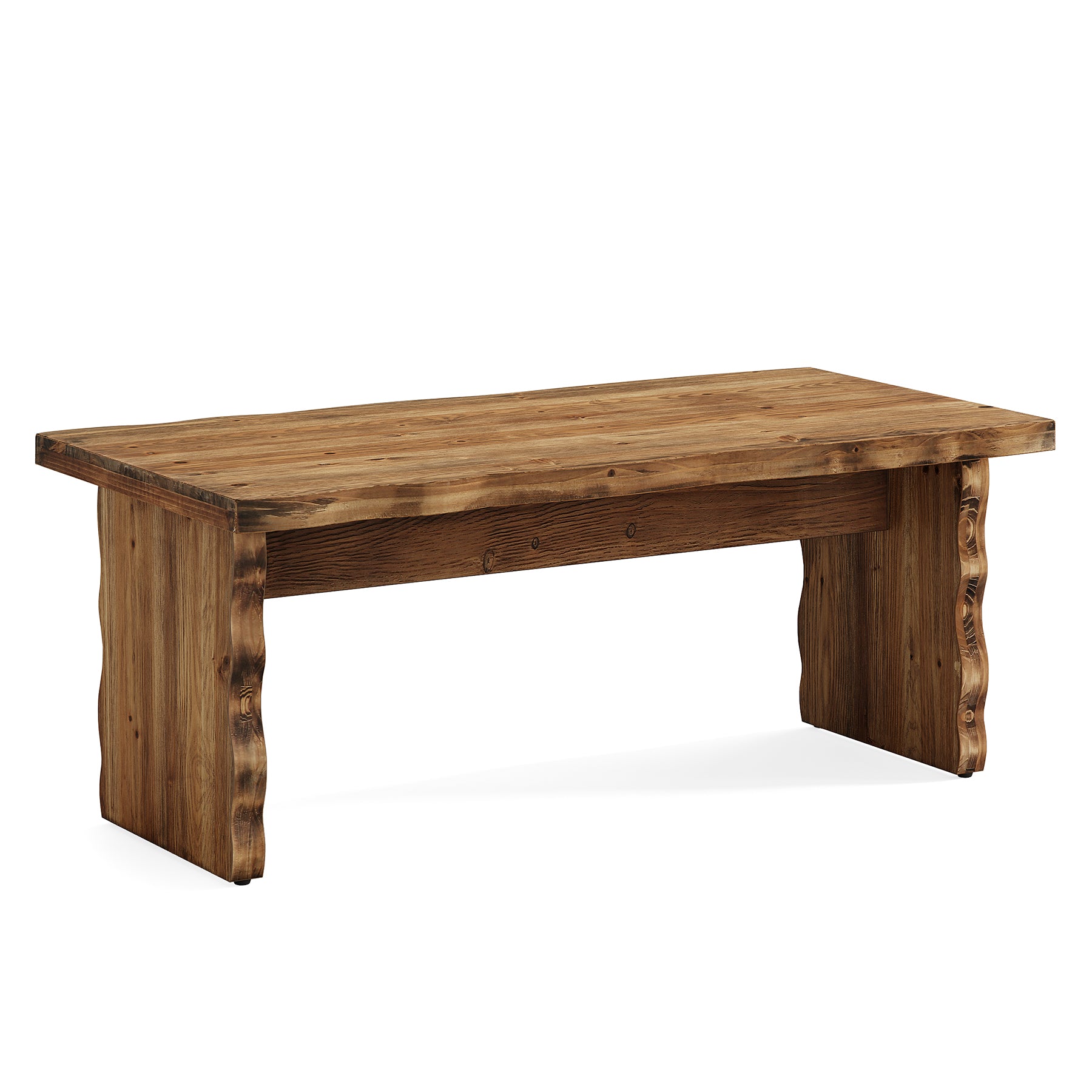 47.24" Solid Wood Coffee Table, Rectangular Center Table For Living Room