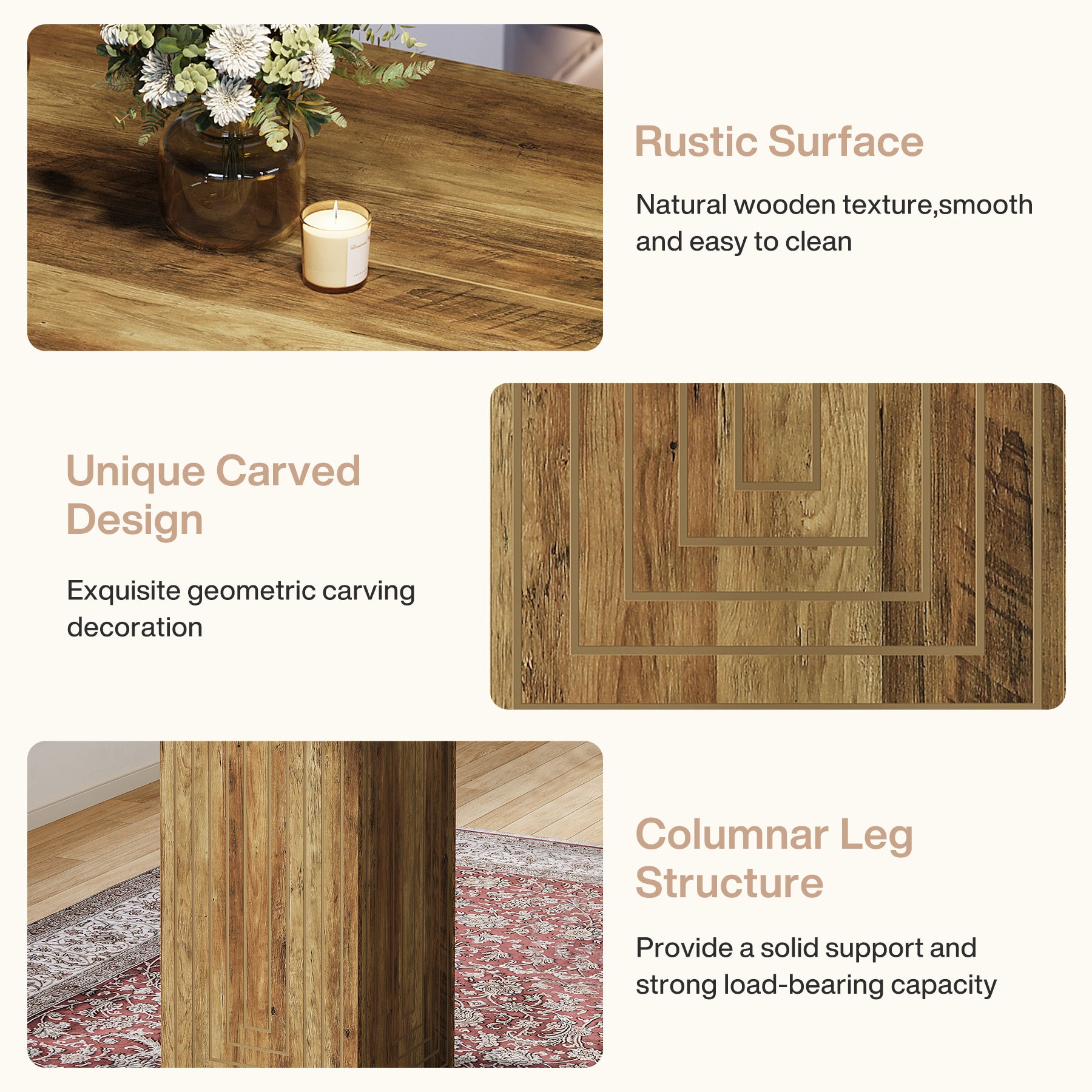 Square Bar Table, 31" Home Bar Unit Pub Table with Geometric Texture