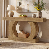 Farmhouse Console Table, 59" Entryway Table with Unique Circular Base for Hallway 3