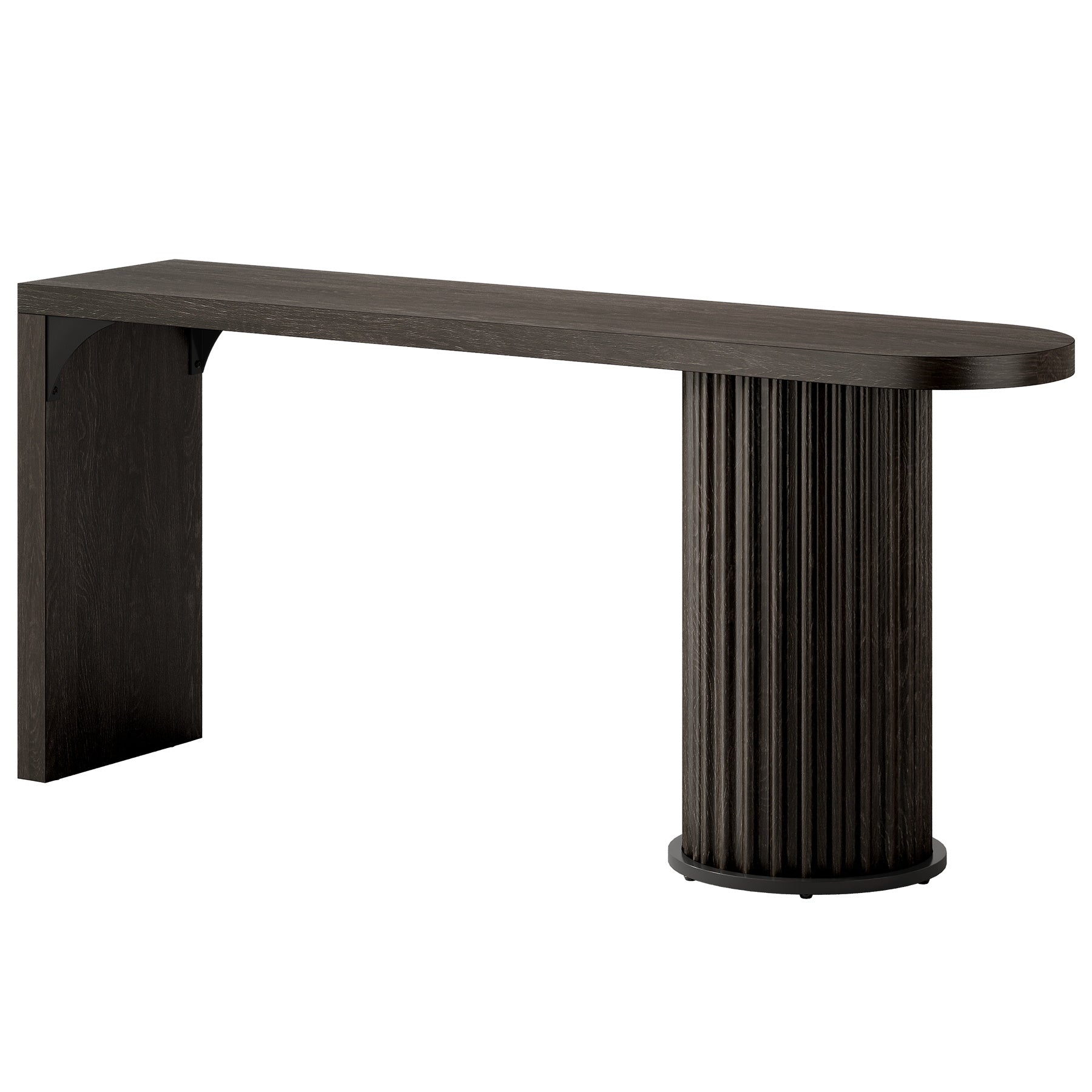 63" Bar Table, Counter Height Pub Table with Fluted Cylindrical Base