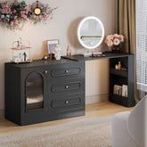 Makeup Desk, 360° Rotatable Vanity Desk with 3 Drawers(Without Mirror) 3