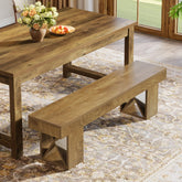55" Dining Bench, Farmhouse Entryway Bench for Dining Room 3
