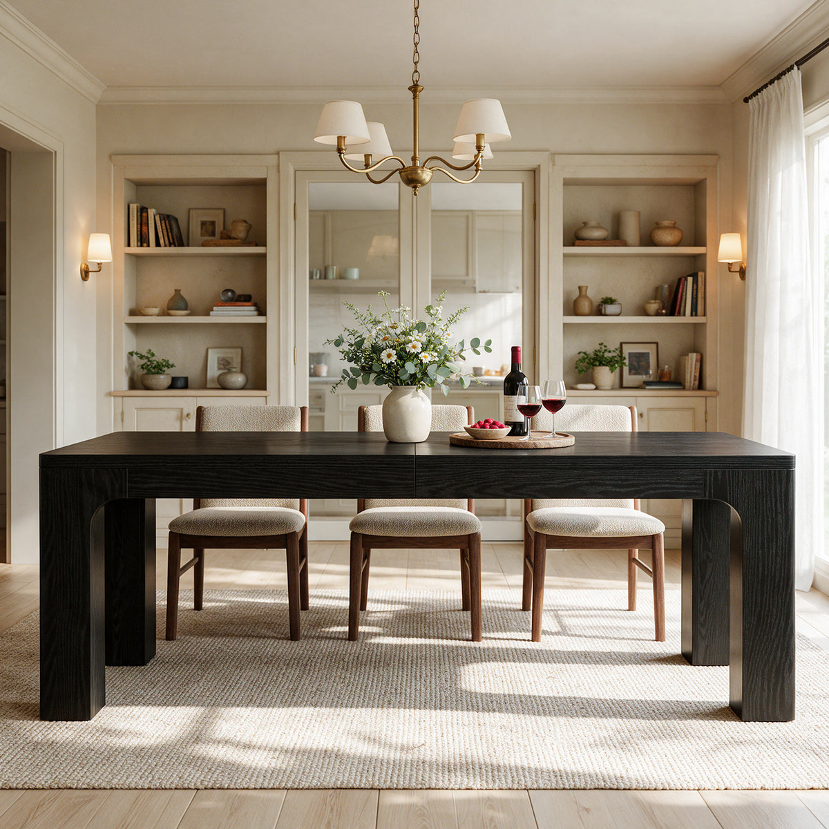 79" Modern Dining Table for 8-10, Long Kitchen Table for Dining Room