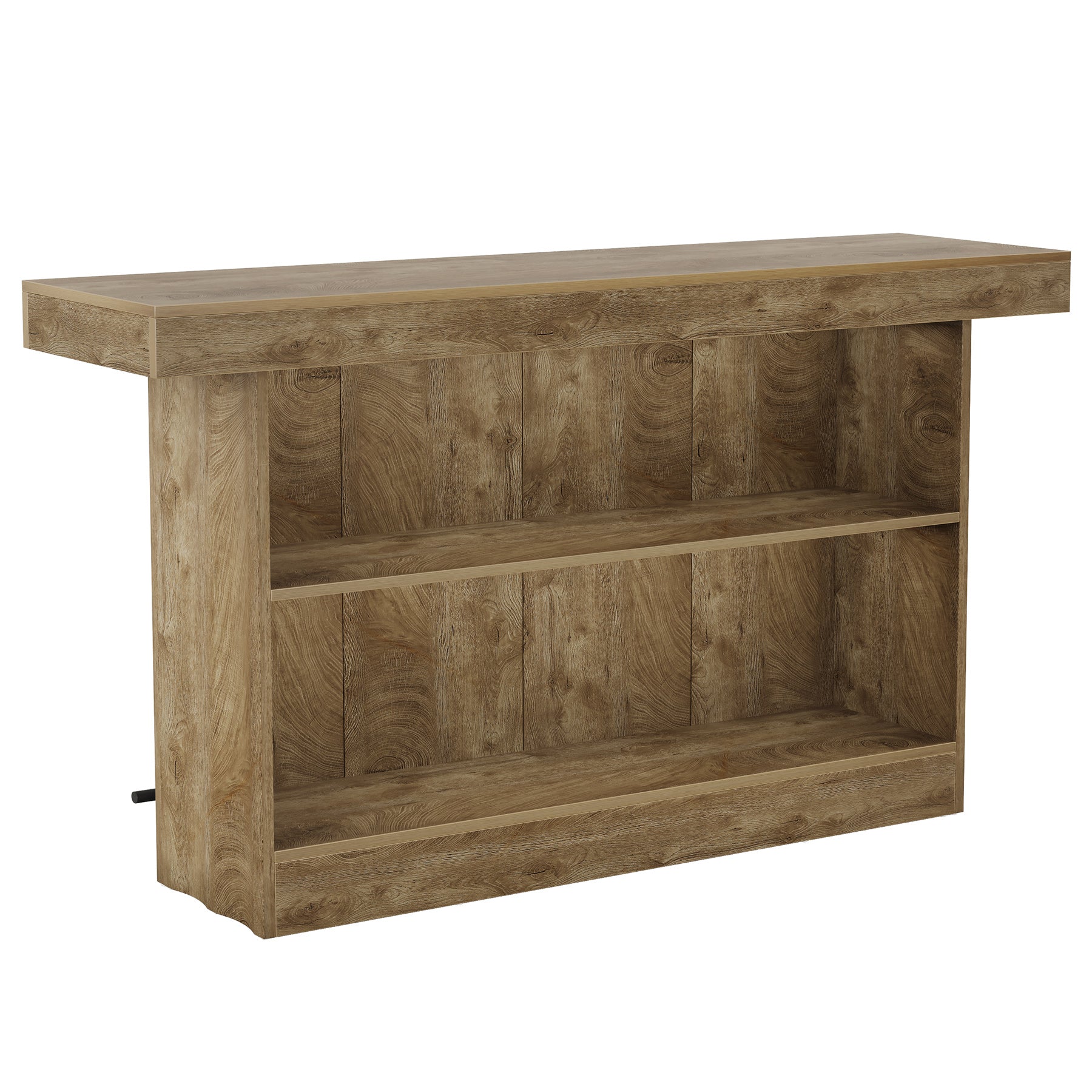 63" Bar Table, 2-Tier Bar Unit Counter Height Pub Table with Storage Shelves