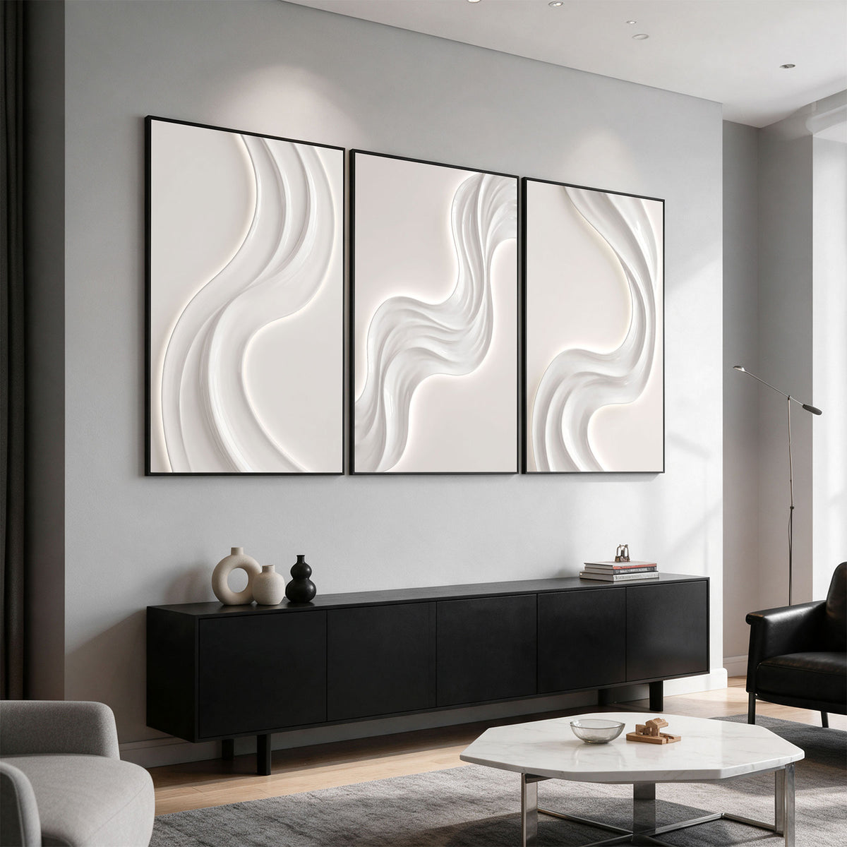 Tribesigns 24x36in Large Framed Modern Abstract Wall Art for Living Room