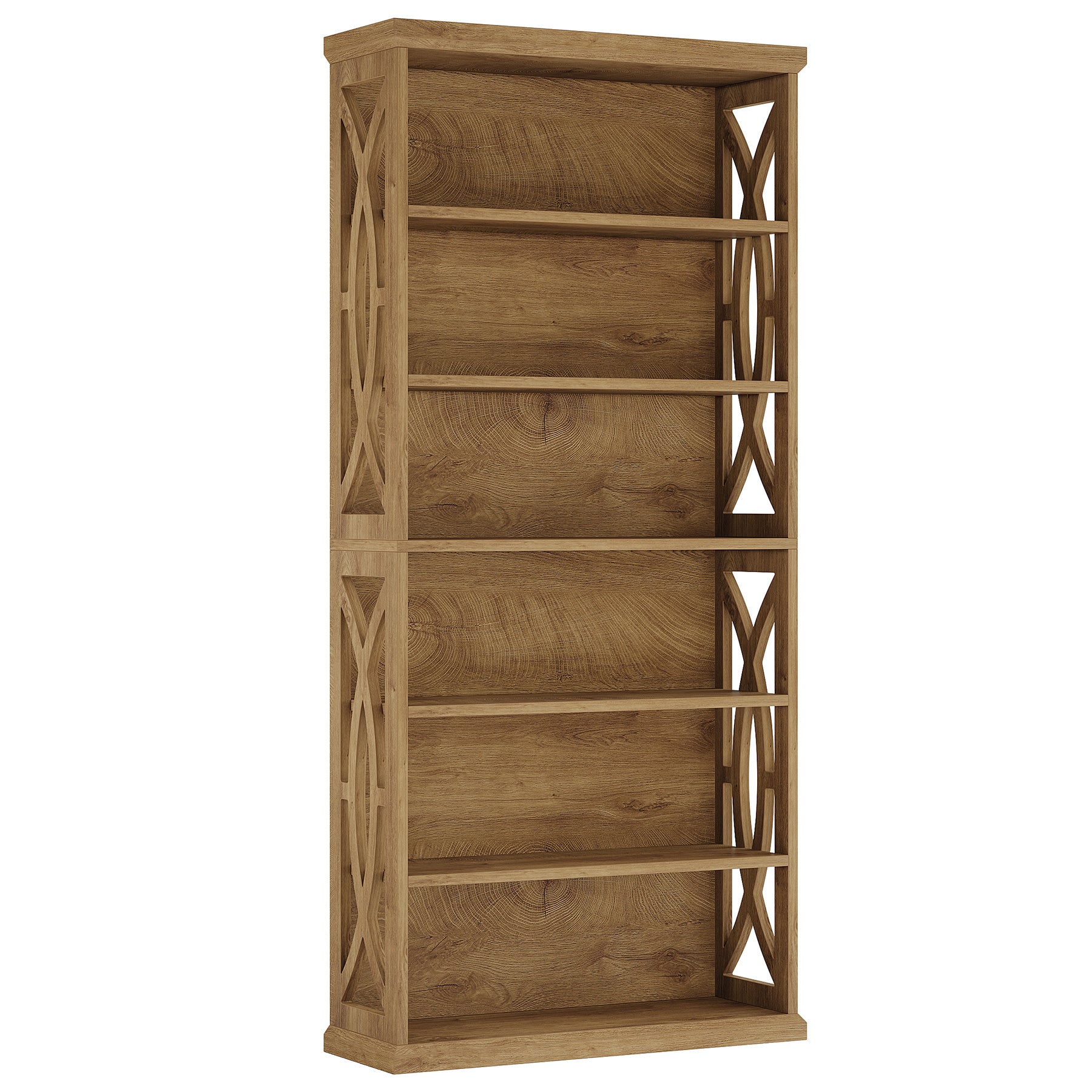71" Wooden Bookshelf, 6-Tier Freestanding Bookcase Display Shelves