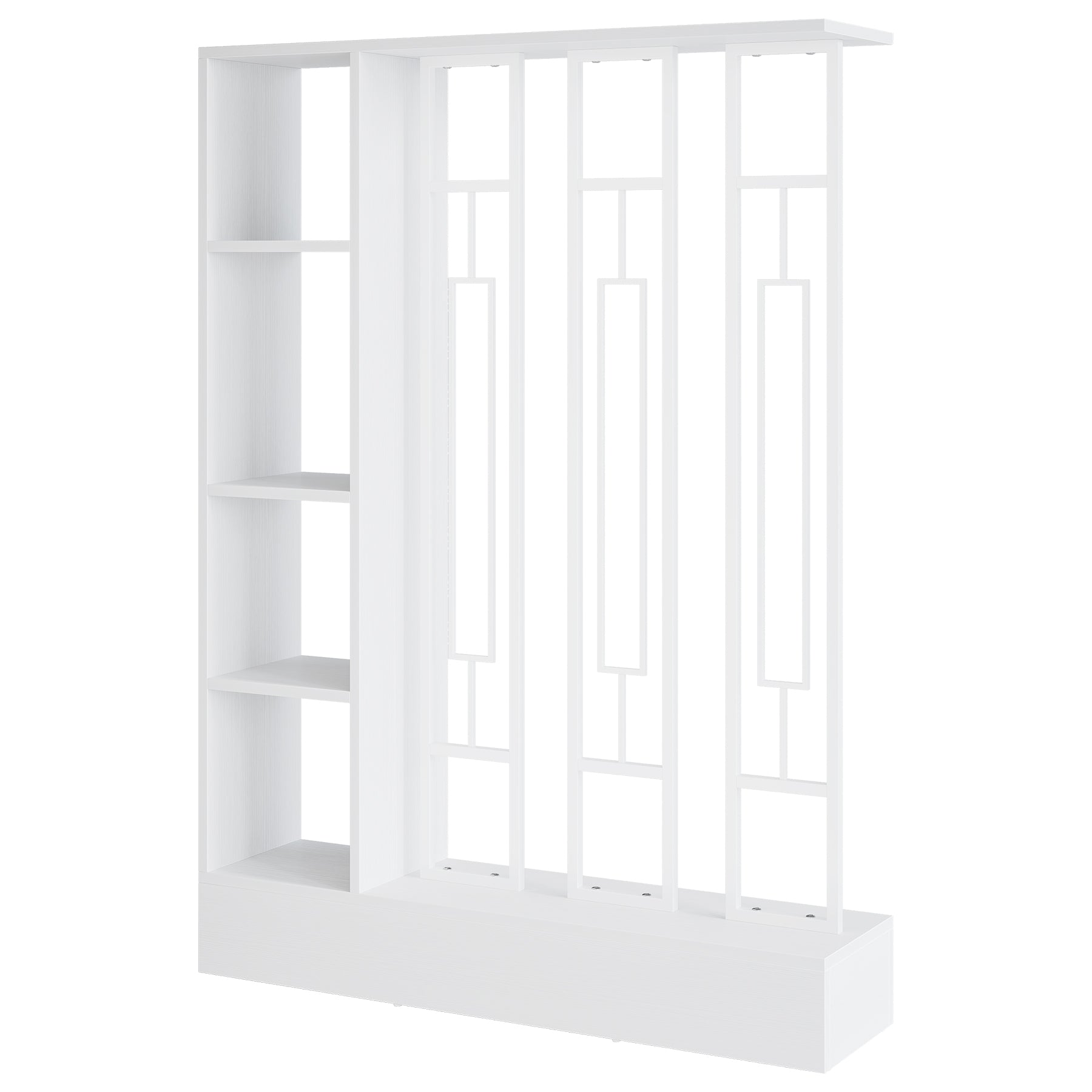 70.9" Wall Room Divider, Freestanding Wall Partition with Display Shelves