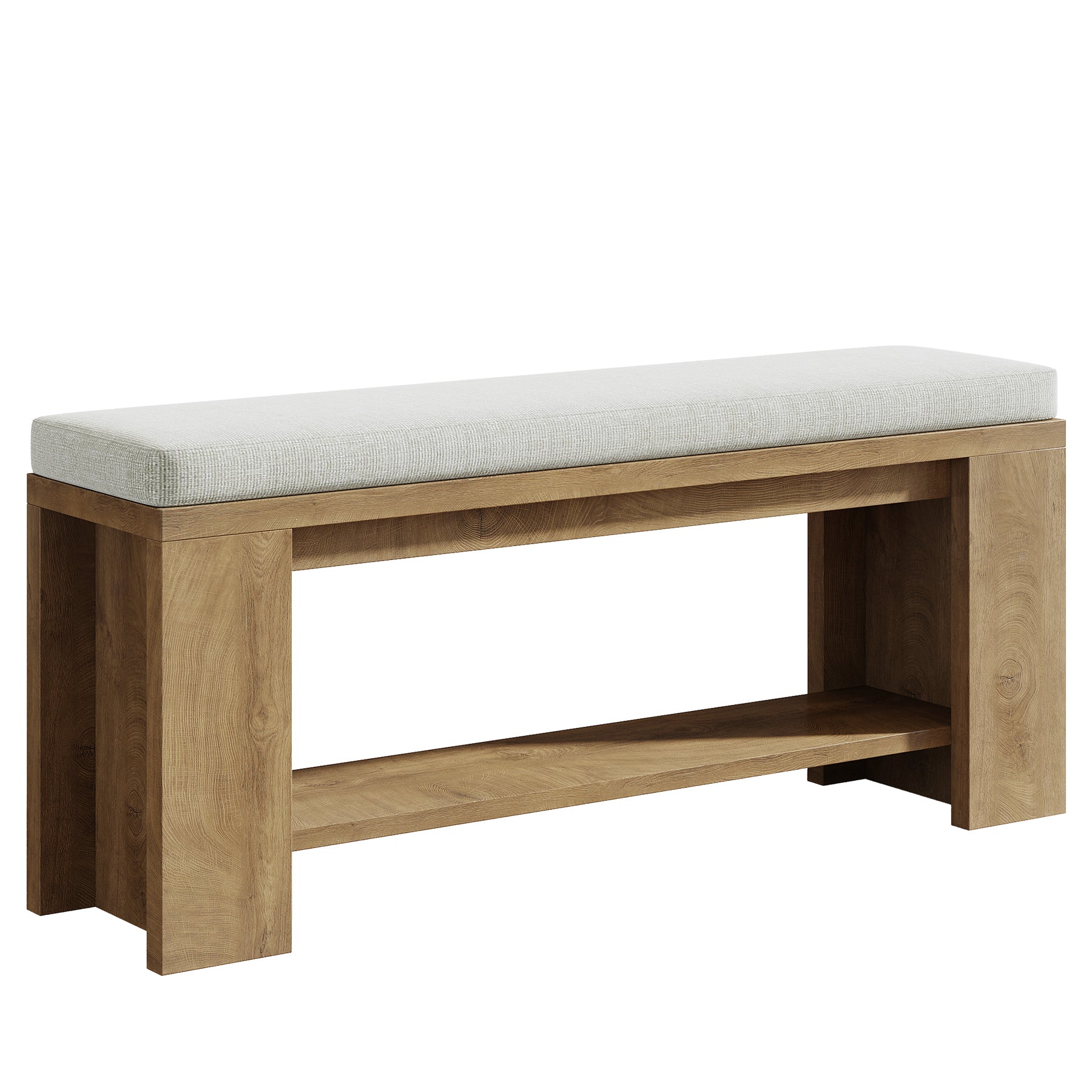 47" Upholstered Entryway Bench, Indoor End of Bed Bench with Padded Seat