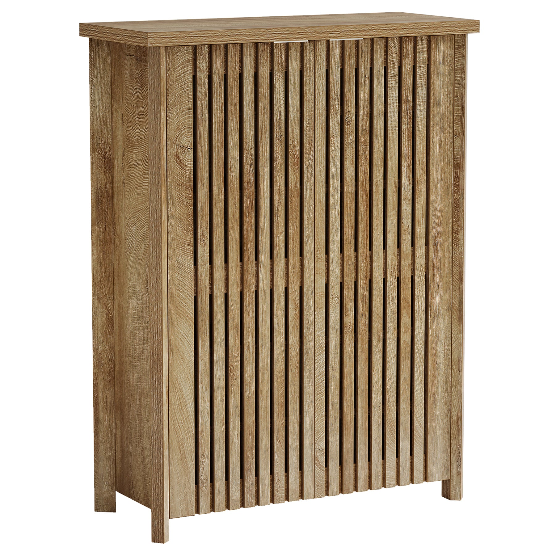 6-Tier Shoe Cabinet, Farmhouse Shoe Storage Organizer with 2 Louvered Doors