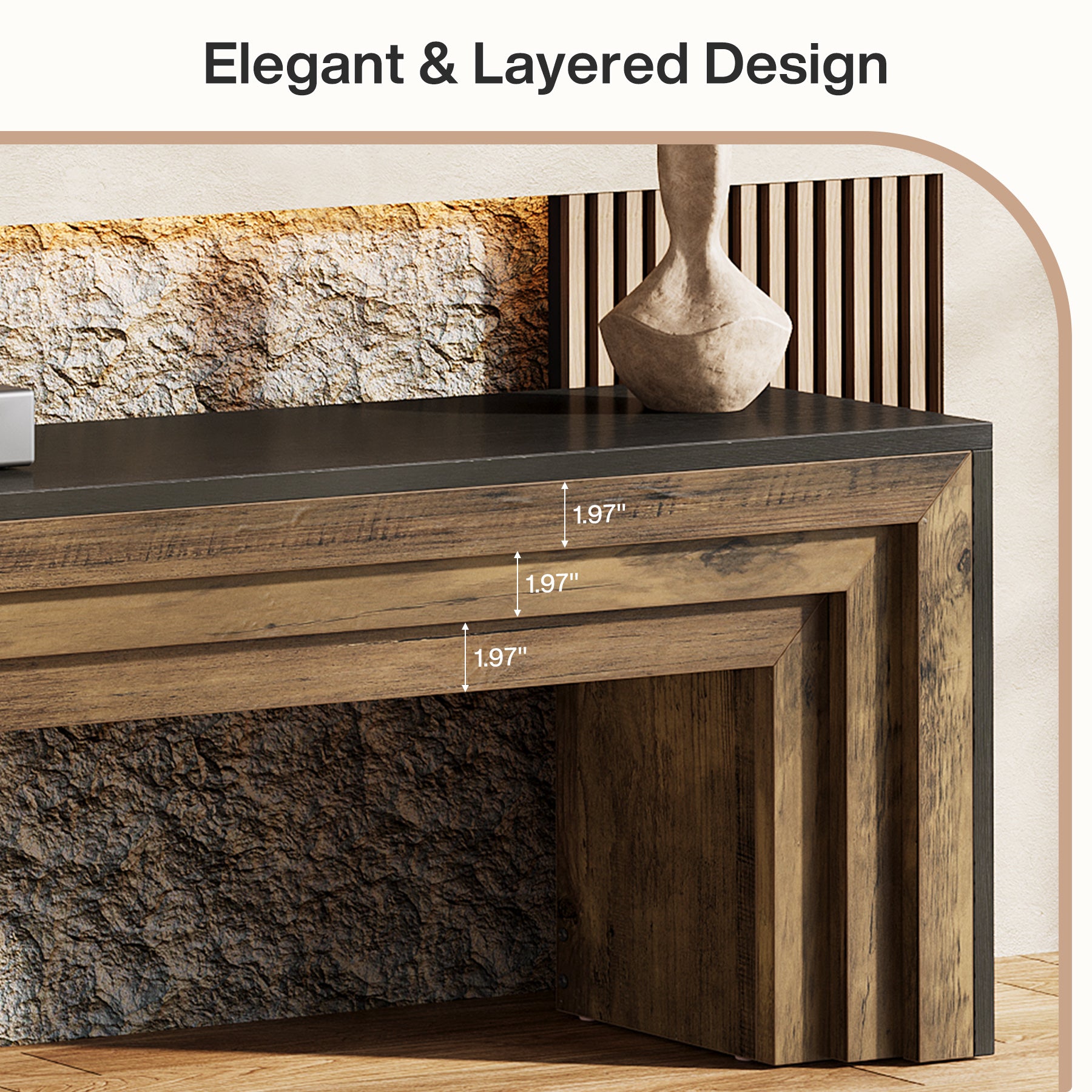 70.9" TV Stand, Wooden Entertainment Center Console for 75-Inch TVs