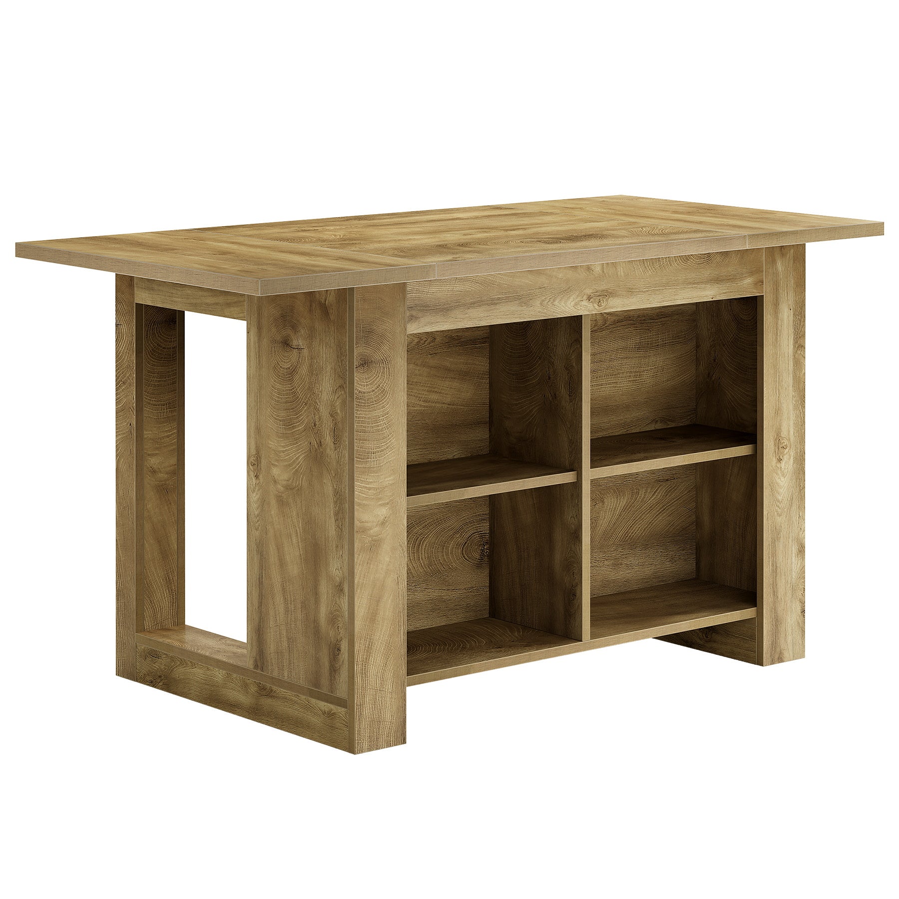 63" Kitchen Island, Farmhouse Counter Height Bar Table with Storage