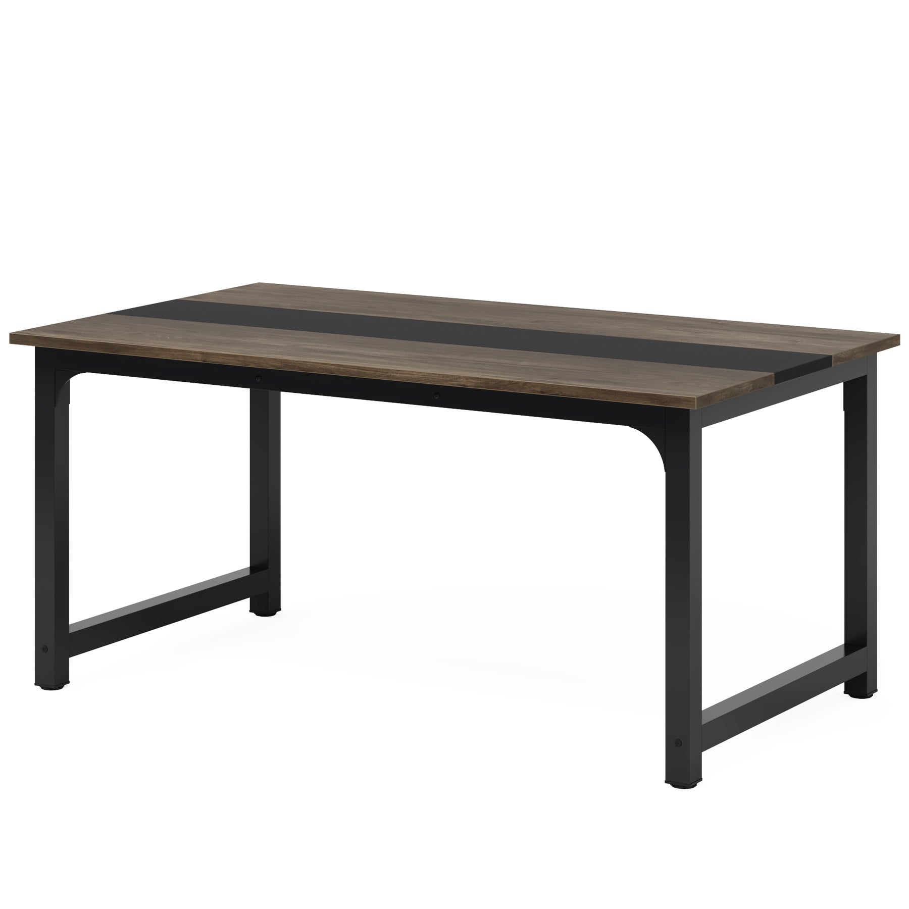 63" Rectangular Dining Table for 6–8 People, Industrial Wood Kitchen Table