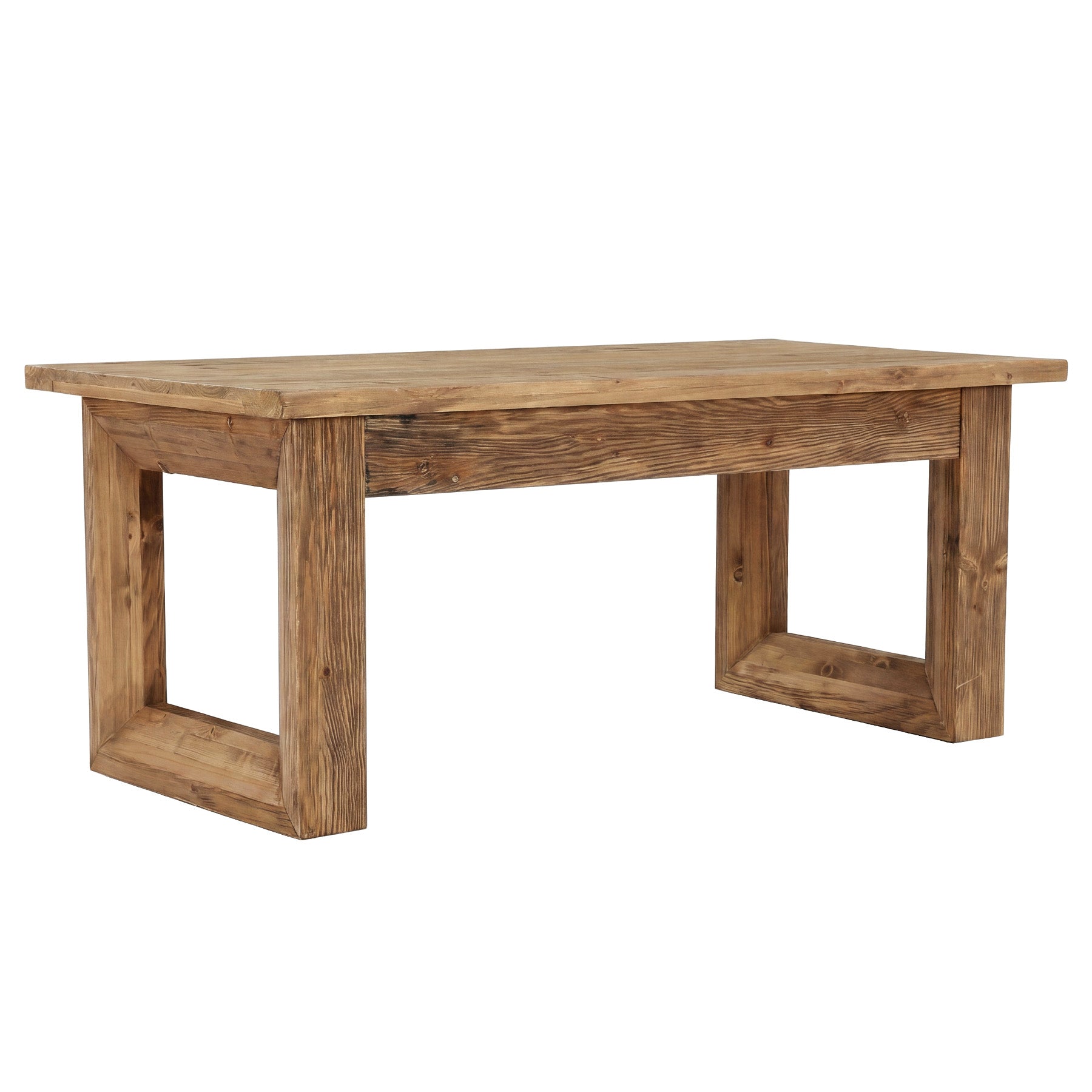 47.2" Solid Wood Coffee Table, Rectangular Accent Center Cocktail Table with U-Shape Legs