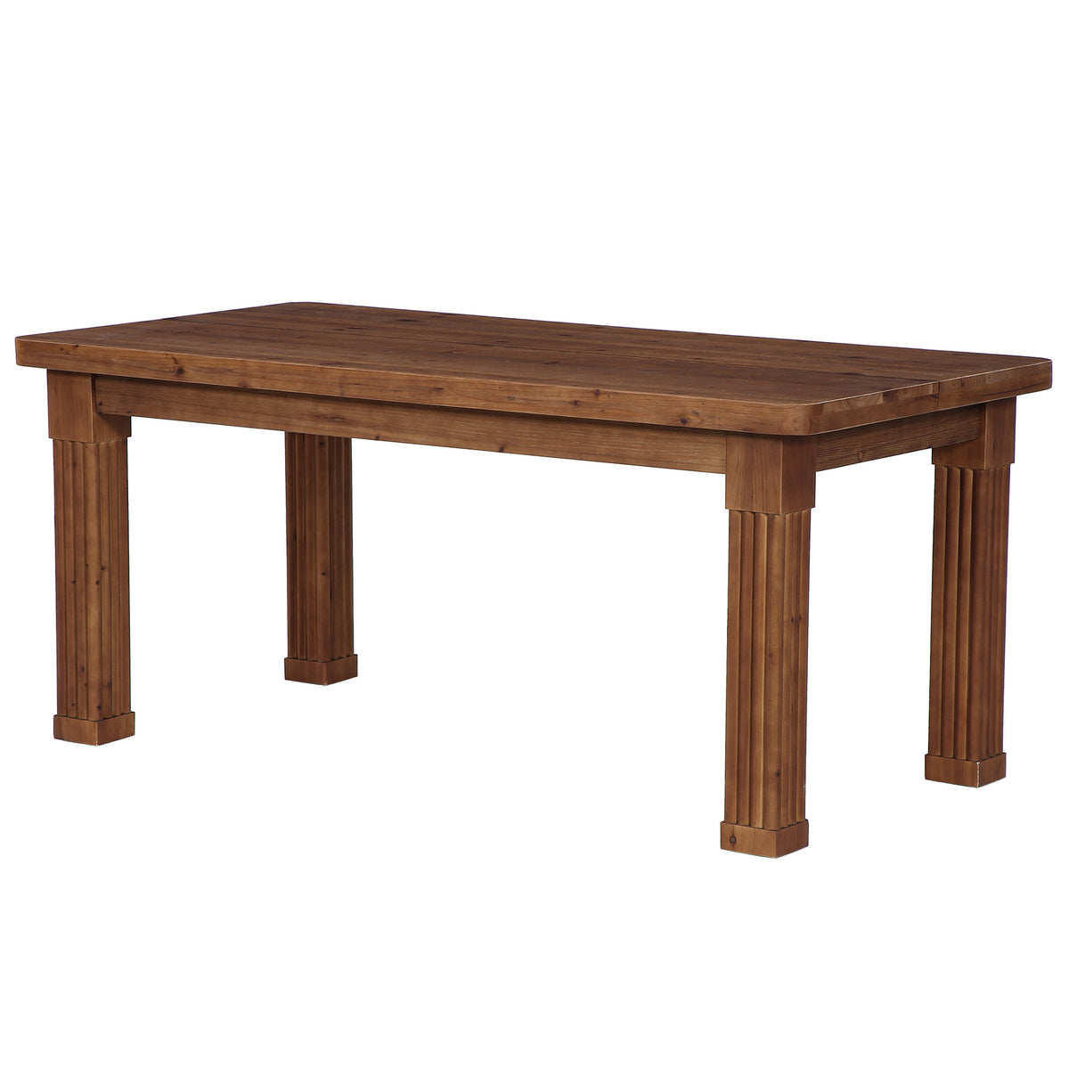 63" Farmhouse Solid Wood Executive Desk with Fluted Legs, Farmhouse Home Office Desk