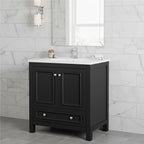 Modern Bathroom Vanity, Vanity Cabinet with Ceramic Basin and 1 Drawer