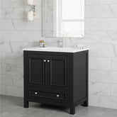 30" Bathroom Vanity, Modern Vanity Cabinet with Ceramic Basin and 1 Drawer 3