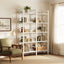 5-Tier Bookshelf, Double Wide Bookcase Storage Shelves Unit