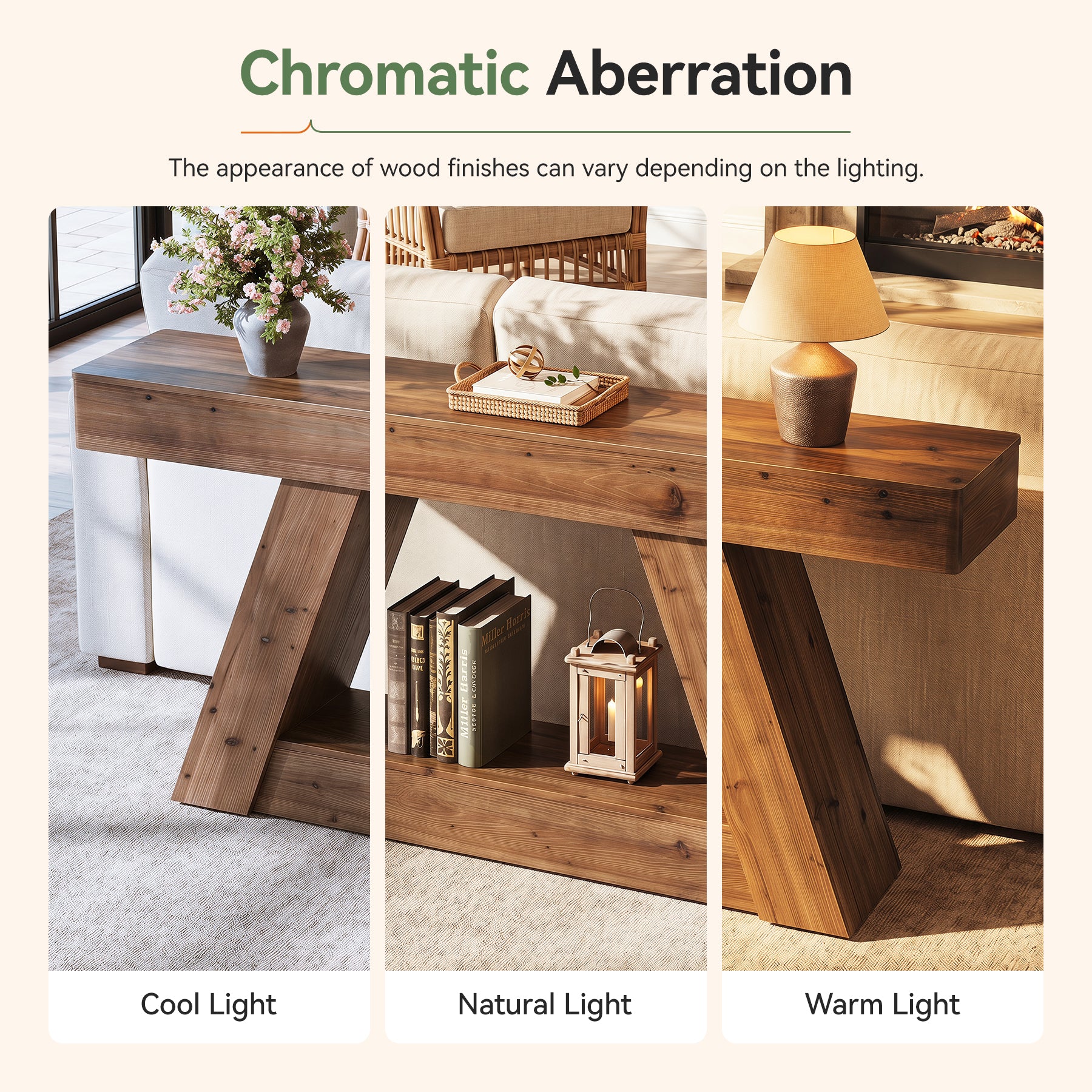 63” Solid Wood Console Table, Farmhouse Sofa Table Behind Couch with 2-Tier Storage for Hallway