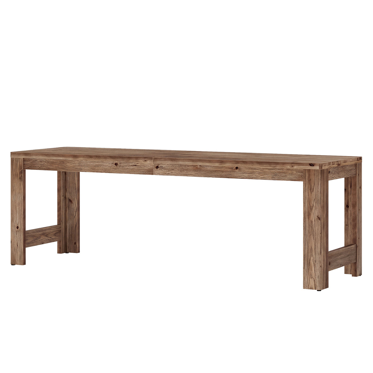 79" Dining Table for 6-8, Farmhouse Solid Wood Rustic Kitchen Table
