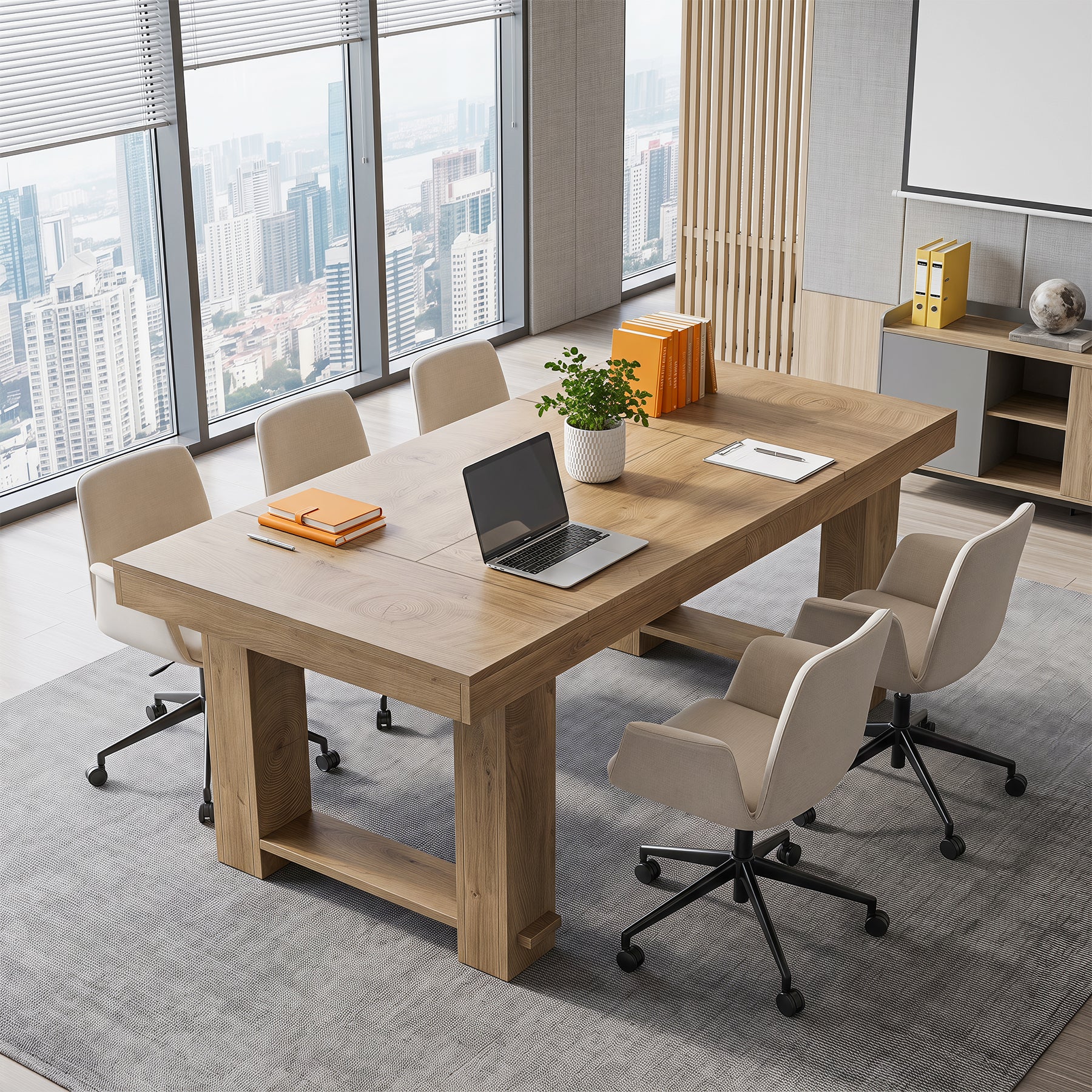 63" Rectangular Executive Desk, Office Desk Computer Writing Table with Large Tabletop