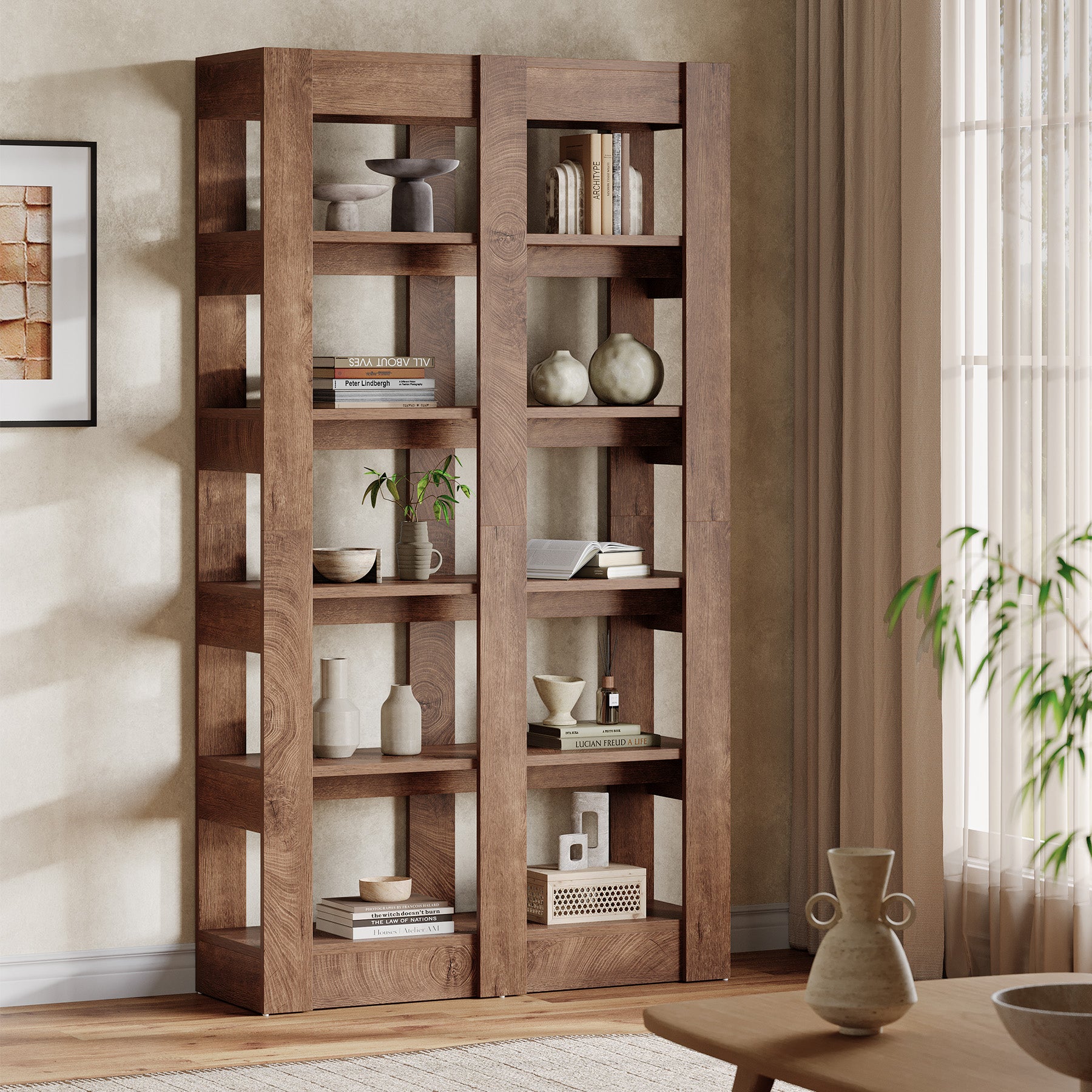 71" Tall Floorstanding 6-Tier Bookshelf Etagere - Thumbnail 3