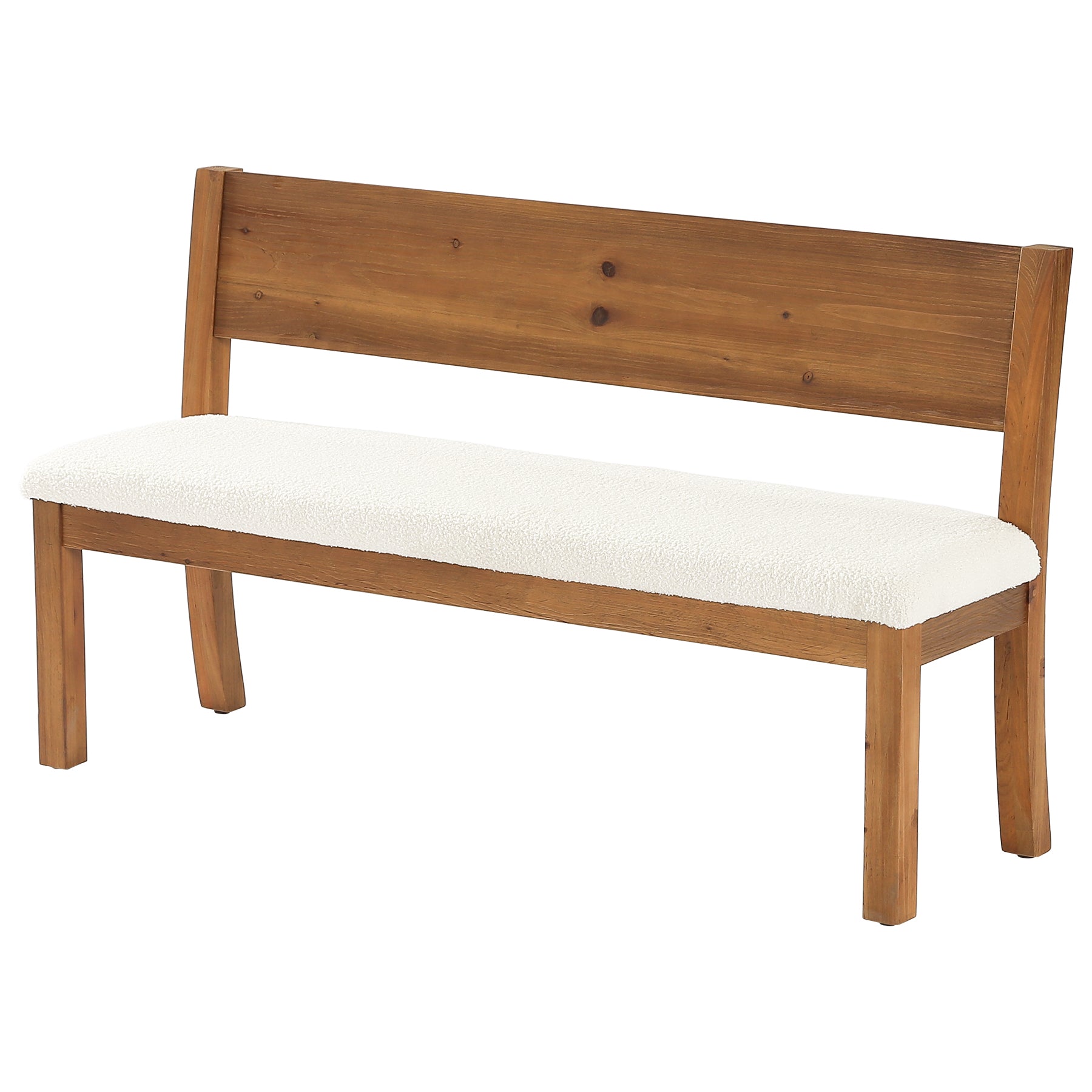 55" Entryway Bench, Upholstered Storage Bench with Backrest for Hallway