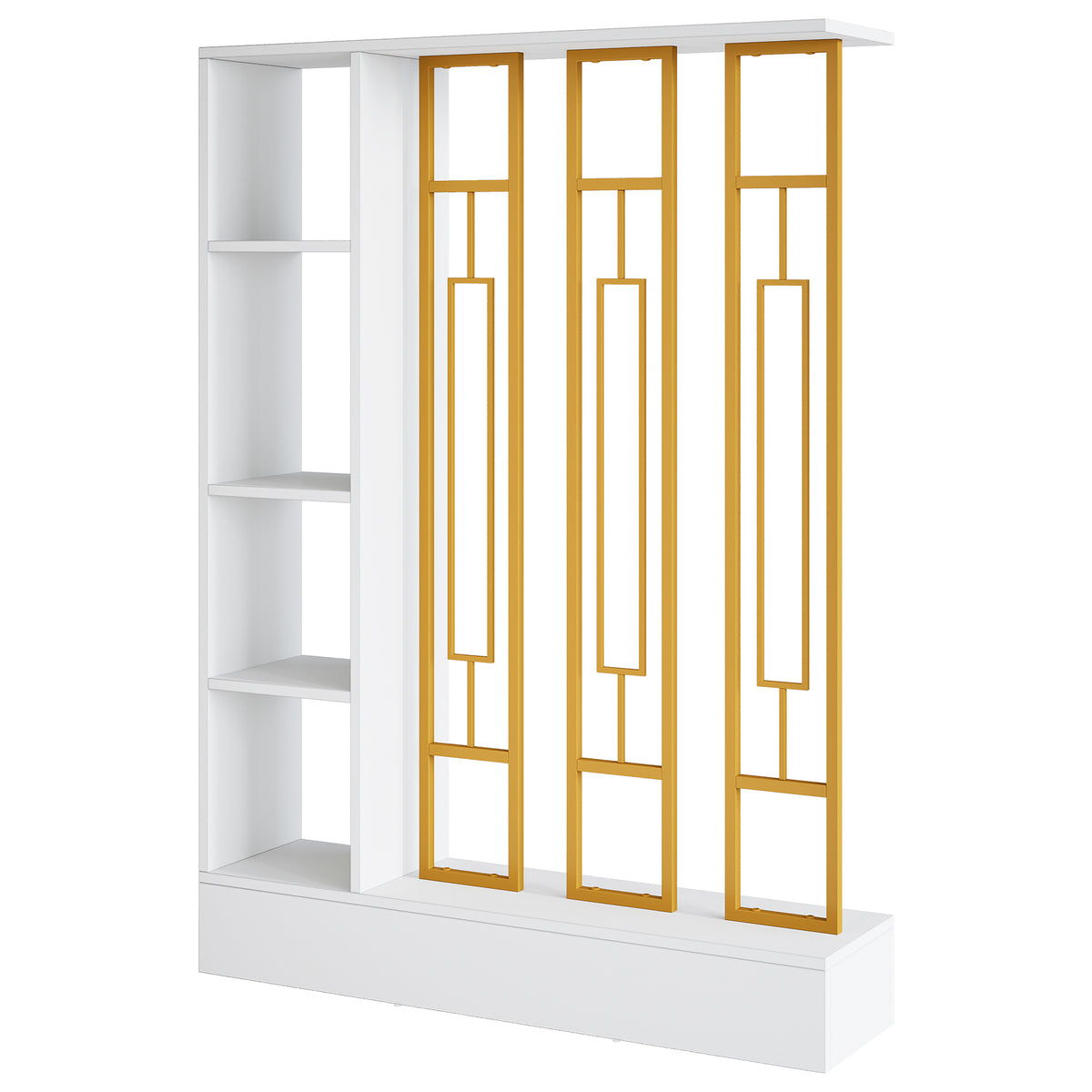 70.9" Wall Room Divider, Freestanding Wall Partition with Display Shelves