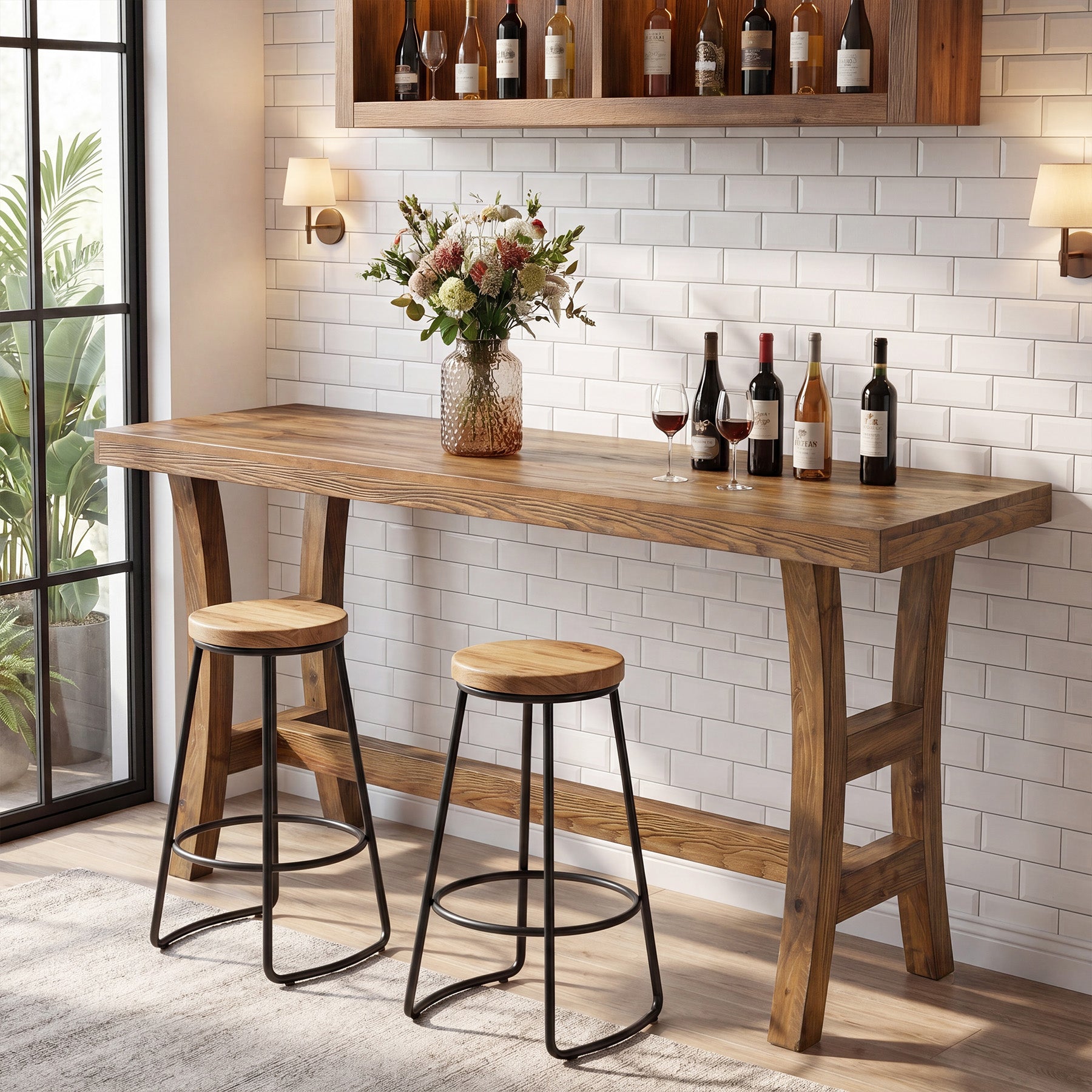 ソマビト　THE BAR COUNTER TABLE Tribesigns 63-Inch Bar Table, Solid Wood Counter Height Pub Table