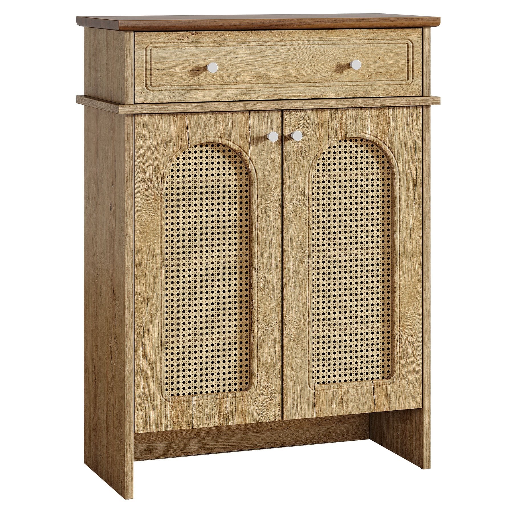 43" Shoe Cabinet with Doors, 6-Tier Shoe Rack Storage Cabinet with Drawer