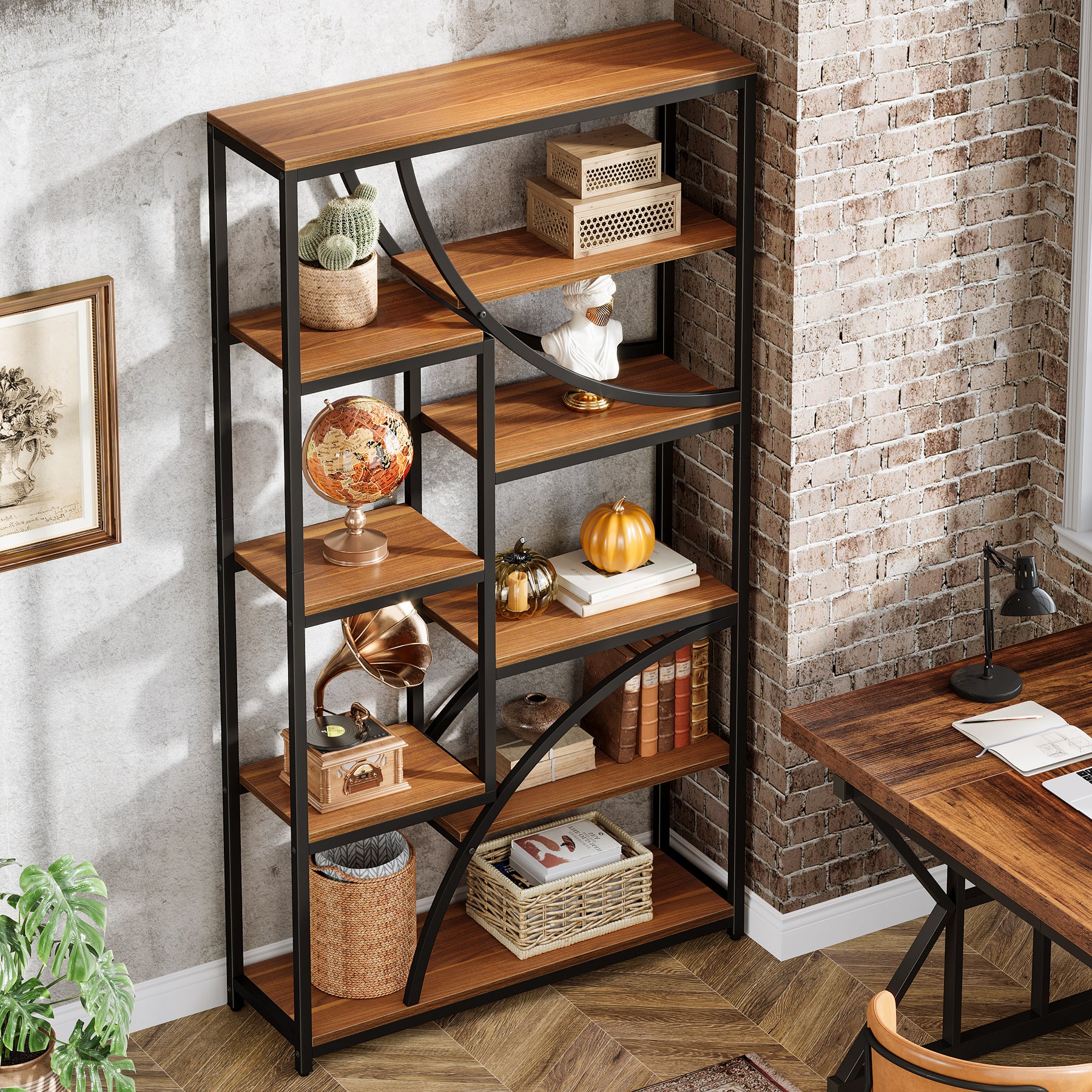 Tribesigns 9-Tier Industrial Etagere Bookshelf - Thumbnail 5