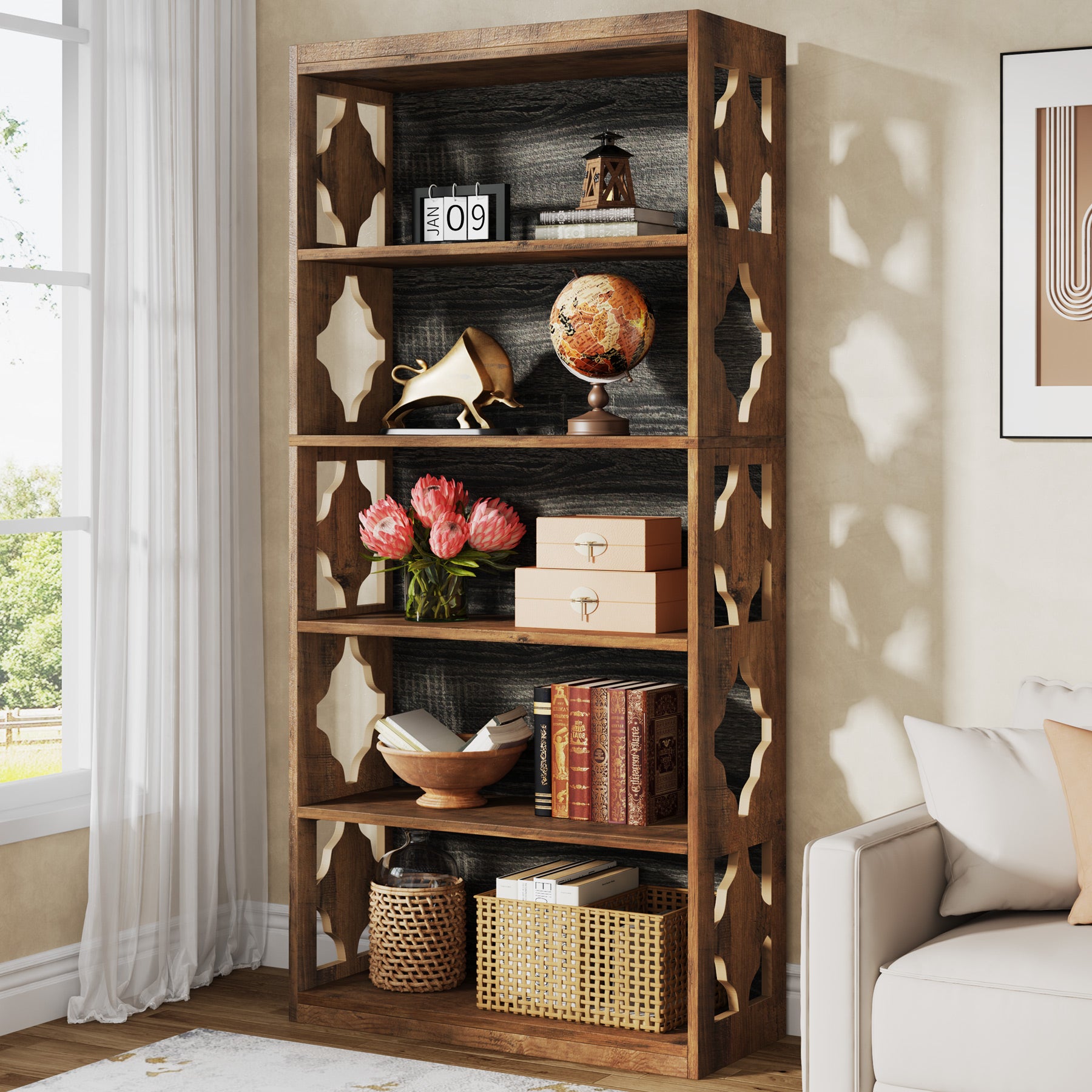Tribesigns 6-Tier Bookshelf 70-Inch Wood Bookcase - Thumbnail 3